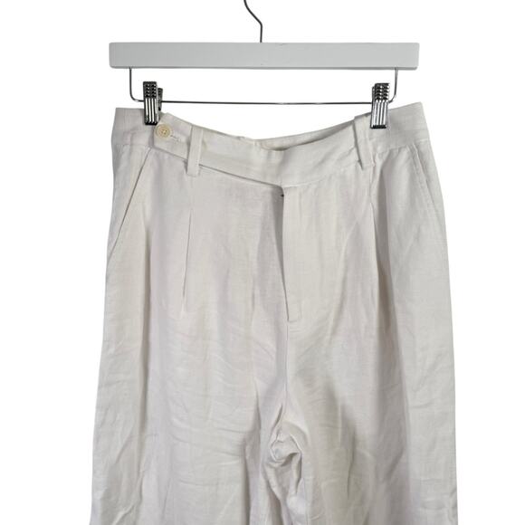 Madewell Harlow Wide Leg Pants White Linen Career Office Lagenlook Womens 6 - Picture 3 of 8